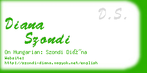 diana szondi business card